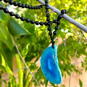 MAGIC! Blue Agate Slice Necklace